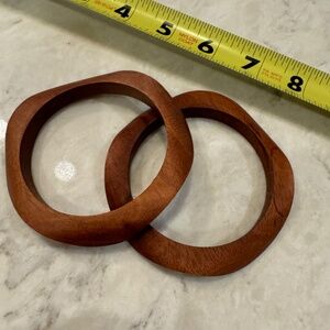 Kenneth Jay Lane Pair Exotic Wood Bangles